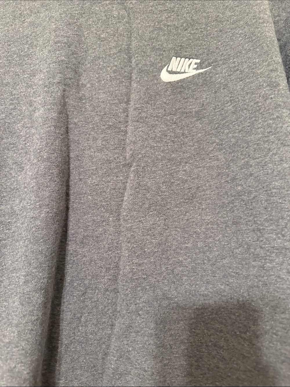 Nike Men’s Charcoal Gray Crewneck Sweatshirt with White Logo - Picture 3 of 3